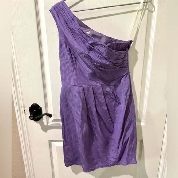 Shoshanna Lavender One Shoulder Silk Dress - Picture 2 of 13